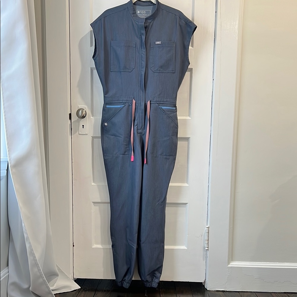 Figs heather denim jumpsuit